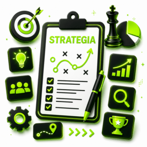 Grafika przedstawia doradztwo i strategia w planowaniu rozwoju firmy, z widocznym planem działania, analizą celów biznesowych i strategią wzrostu.