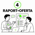 Marketing oparty na analizie i strategii – grafika przedstawiająca prezentację raportu.