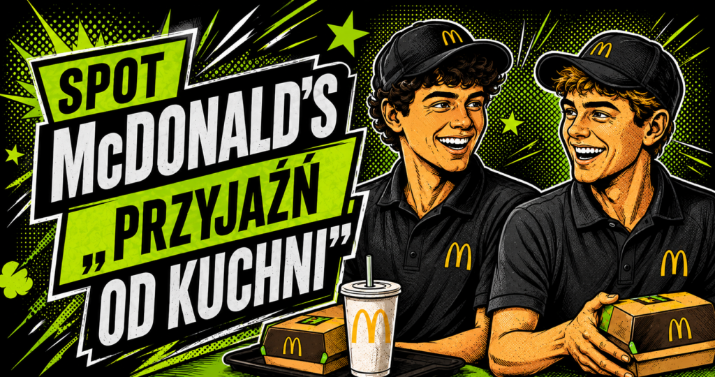 Spot McDonald’s „Przyjaźń od kuchni” pokazuje dwóch młodych pracowników w komiksowej stylistyce.